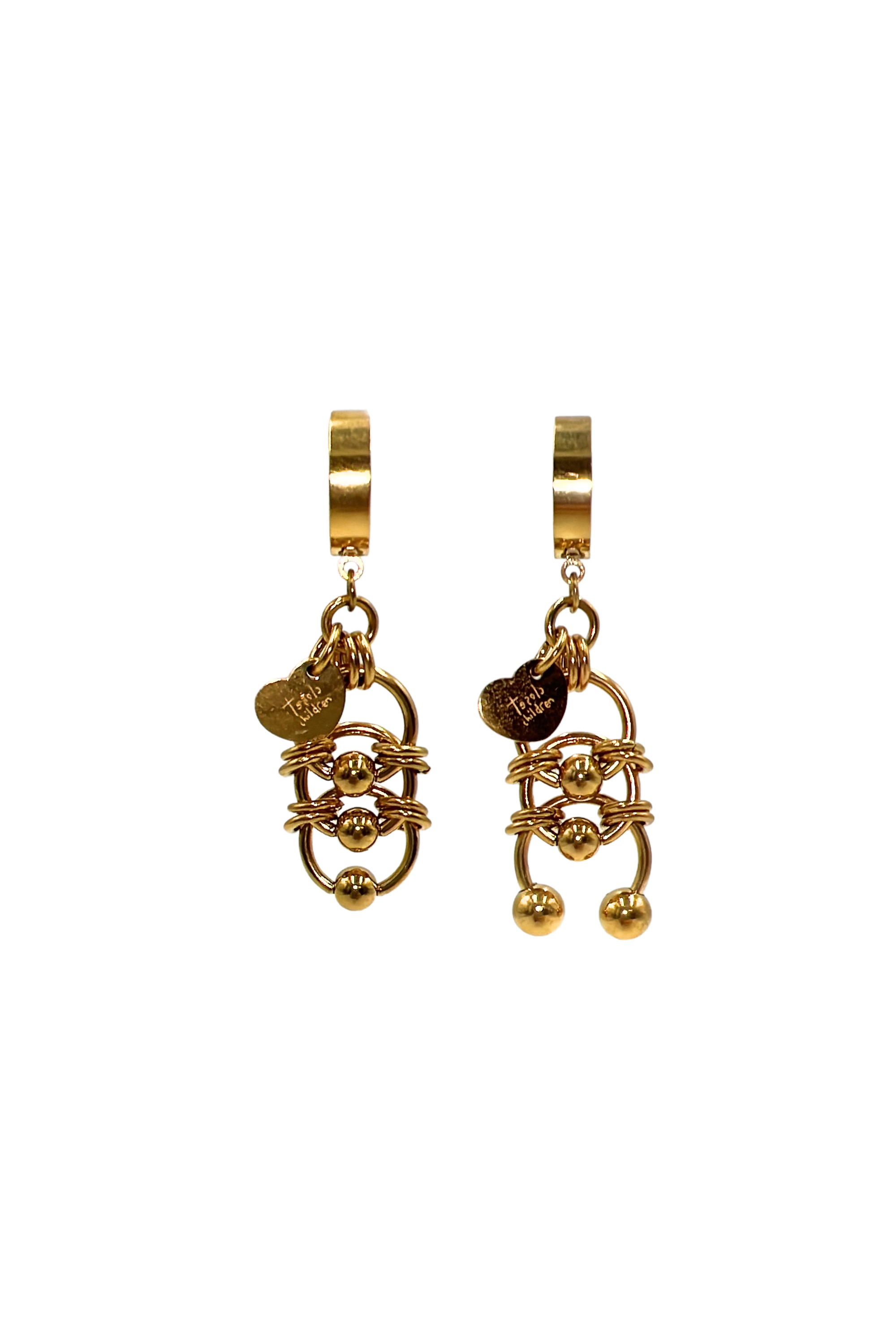 【KUSIKOHC】GOLD THORN EARRING SET THORN HEART EARRING