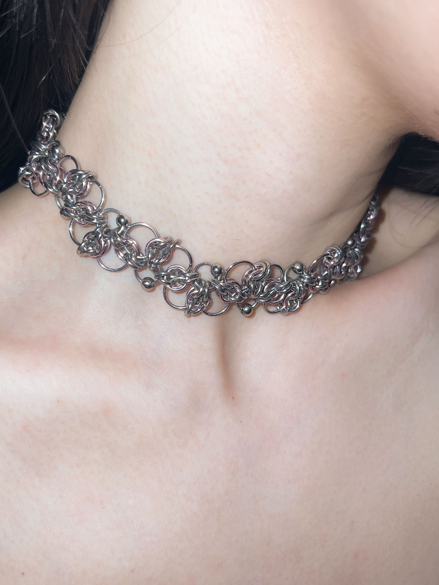 Heavy Metal Tattoo Choker in Petal