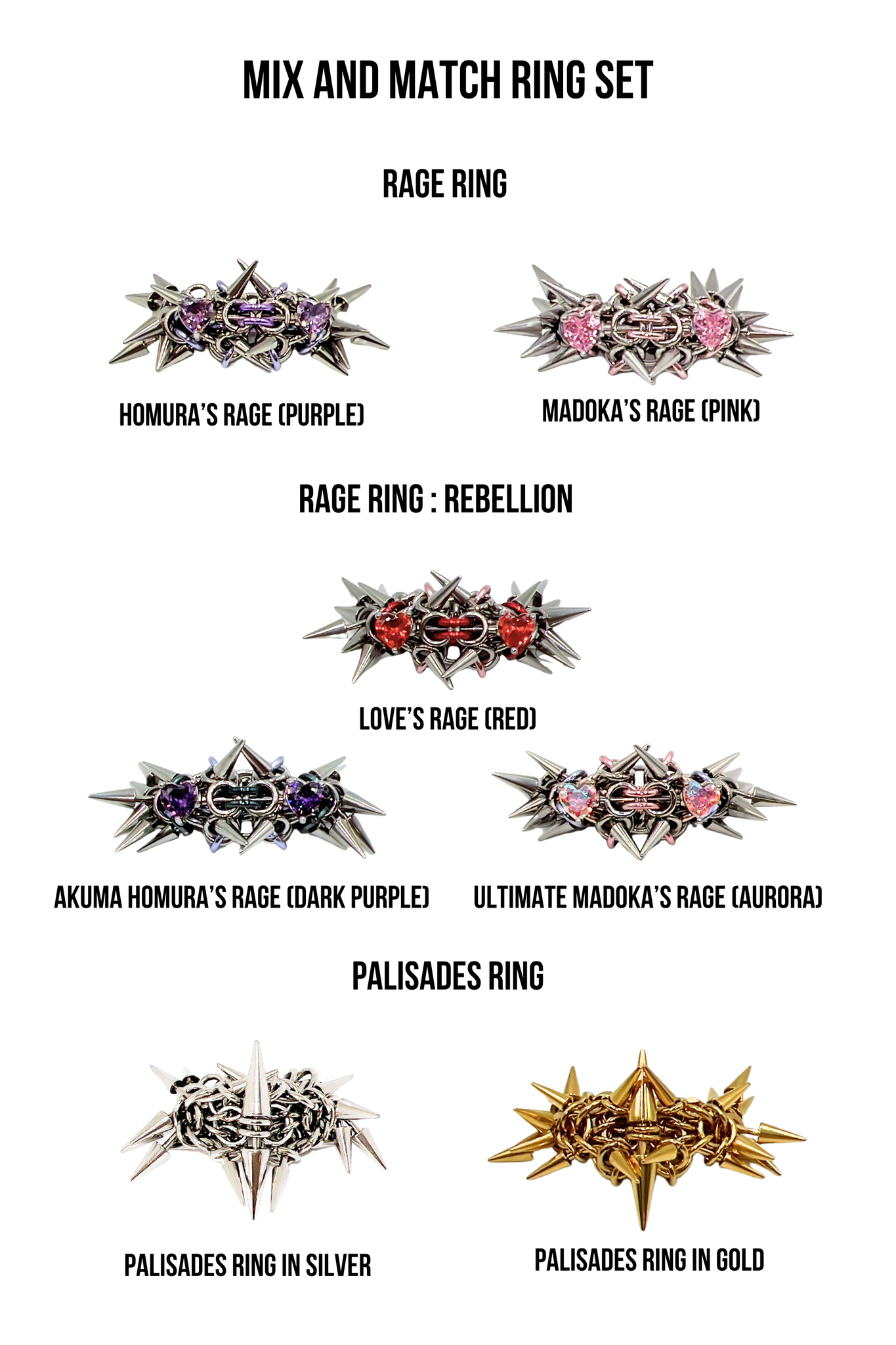 LOVE 2 DEATH RING SET